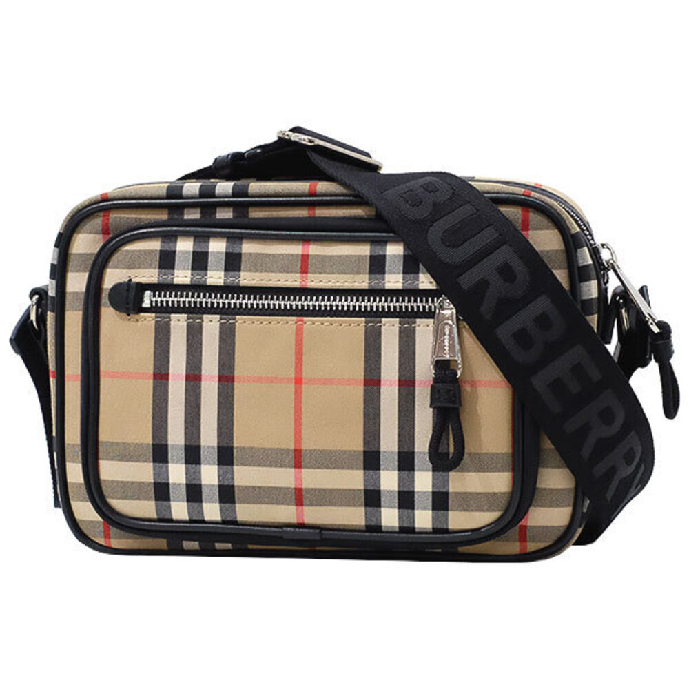 Burberry Shoulder Bag Check Leather Archive Beige Tan 5603 1